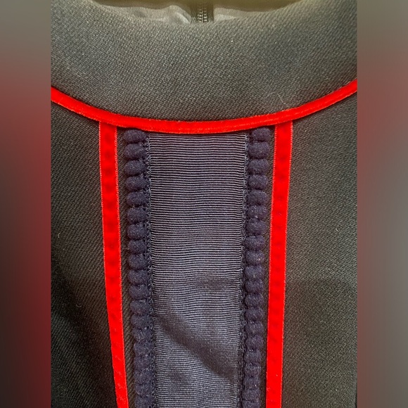 Boden- Edith Trim Detail Dress, Navy w/Red Piping, Grograin Ribbon Trim, Size 2P - Picture 7 of 11